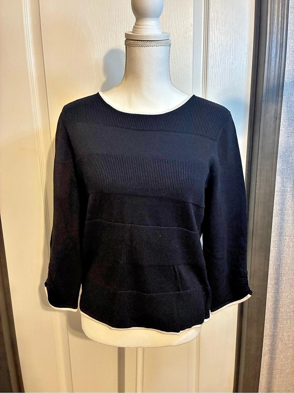 Talbots Women's Black Long Sleeve Top Size Medium NWT